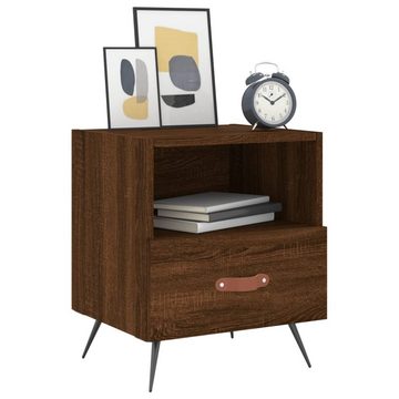 vidaXL Nachttisch Nachttische 2Stk Braun Eichen-Optik 40x35x47,5cm Holz Nachtkonsole Nac