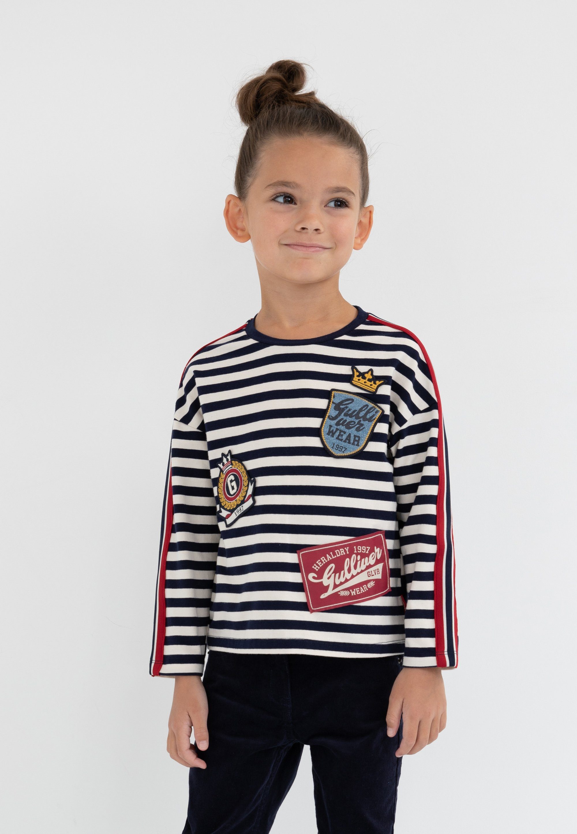 Kinder Kids (Gr. 92 -146) Gulliver Langarmshirt mit farbigen Patches