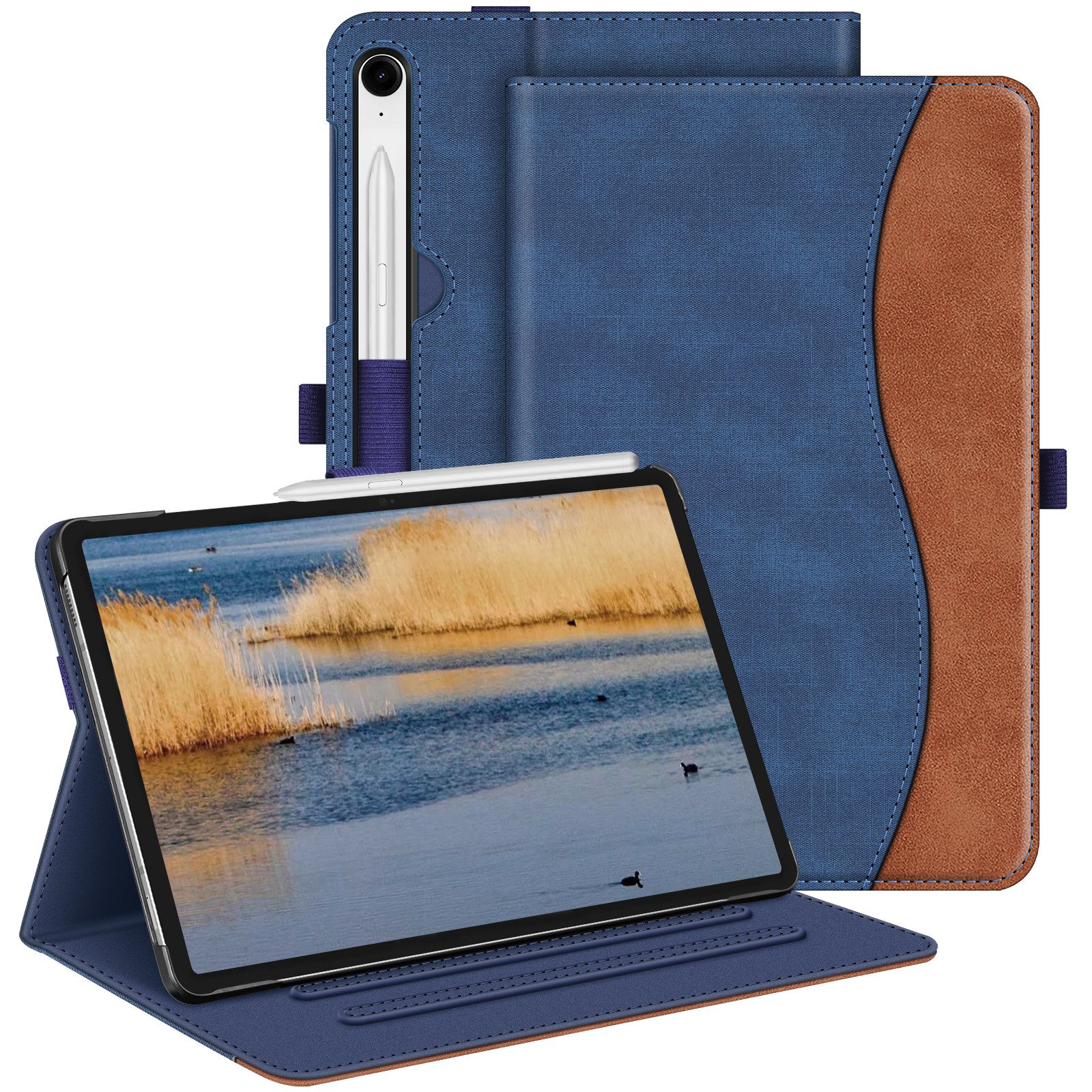 Fintie Tablet-Hülle für Samsung Galaxy Tab S10 Lite/S10 FE/S9 FE 10.9 Zoll & S9 11 Zoll, Multi-Winkel Folio Case mit Dokumentenfach & Auto Schlaf/Wach Funktion