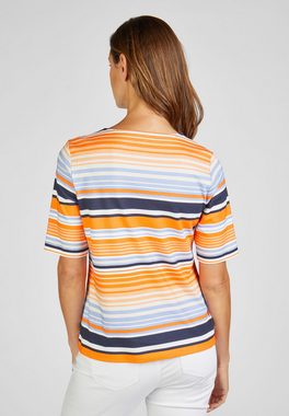 Rabe T-Shirt mit dynamischem Streifen-Muster