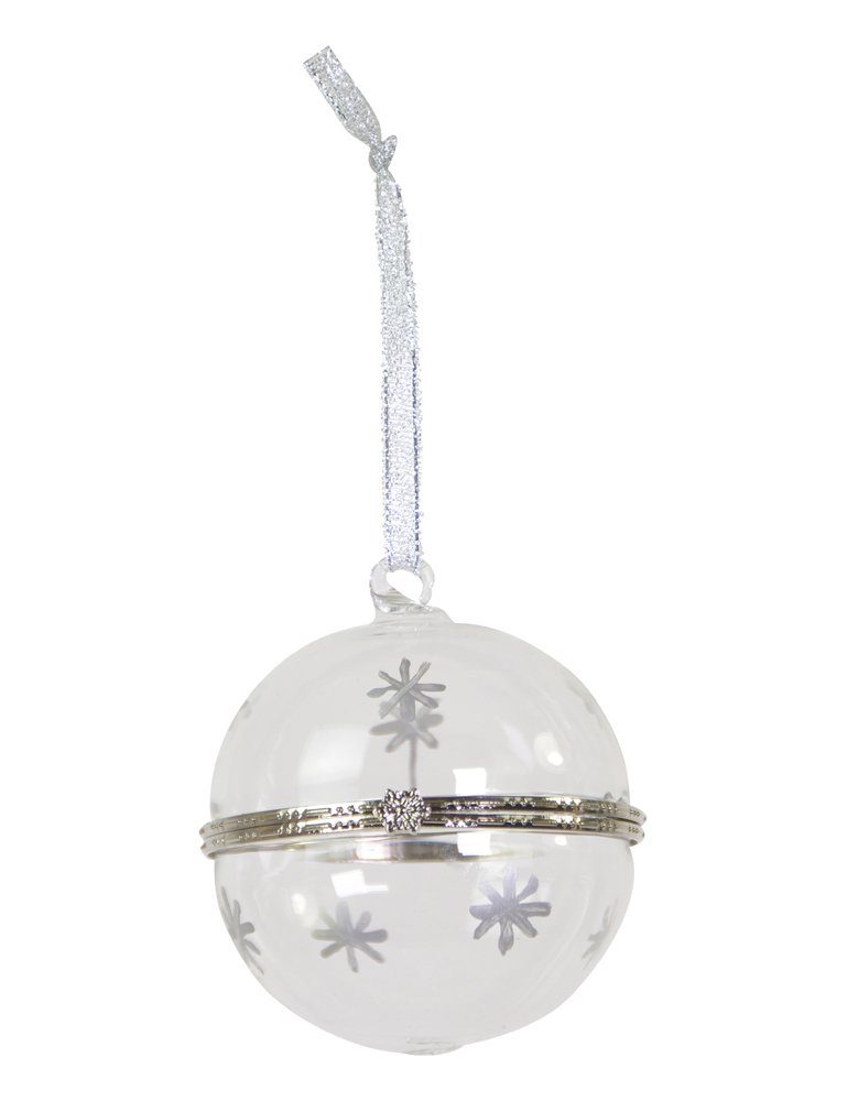 8 - Befüllbar Silber zum Weihnachtsbaumkugel & Aufhängen WEINBERGER Glaskugel Weiß RIFFELMACHER