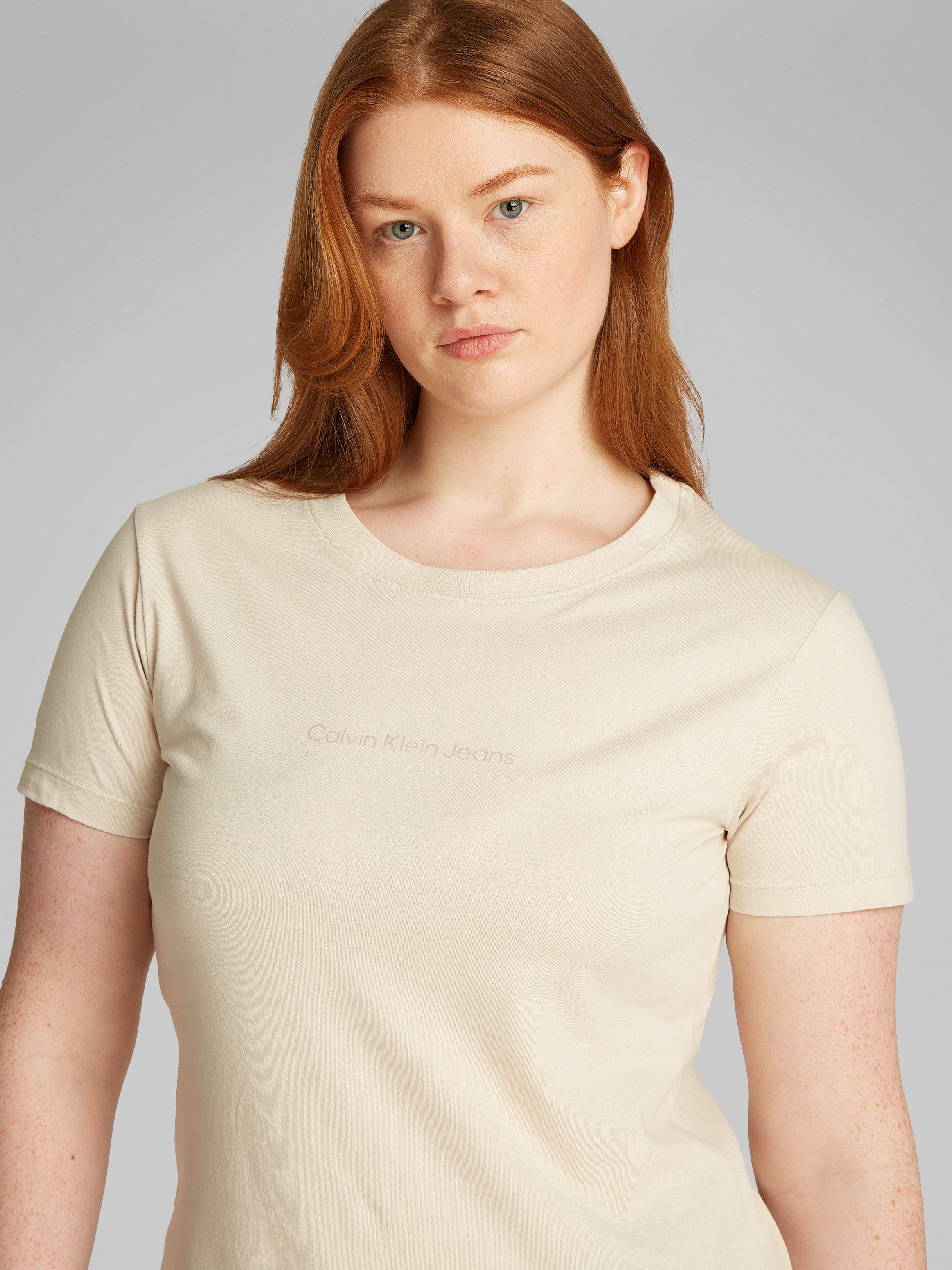 Calvin Klein Jeans Plus T-Shirt PLUS INSTIT GRAPHIC SLIM TEE in großen Größ günstig online kaufen