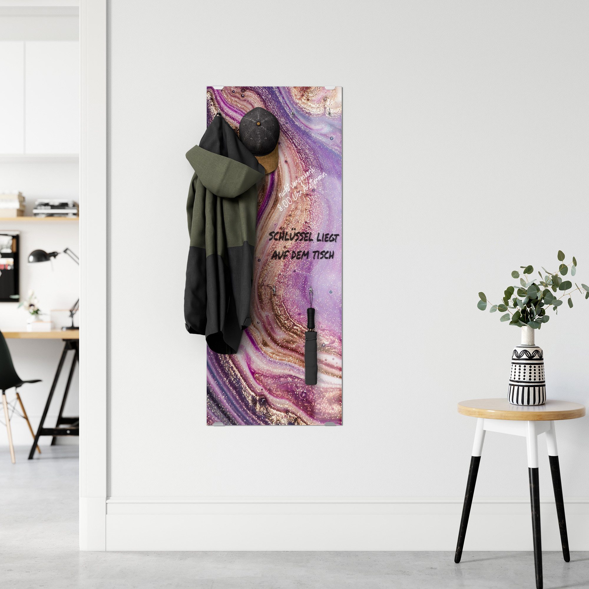 DEQORI Kleiderhaken 'Lebhaftes Paisleymuster', Glas Garderobe hängend Flur Jackenhalter modern Wandgarderobe Haken