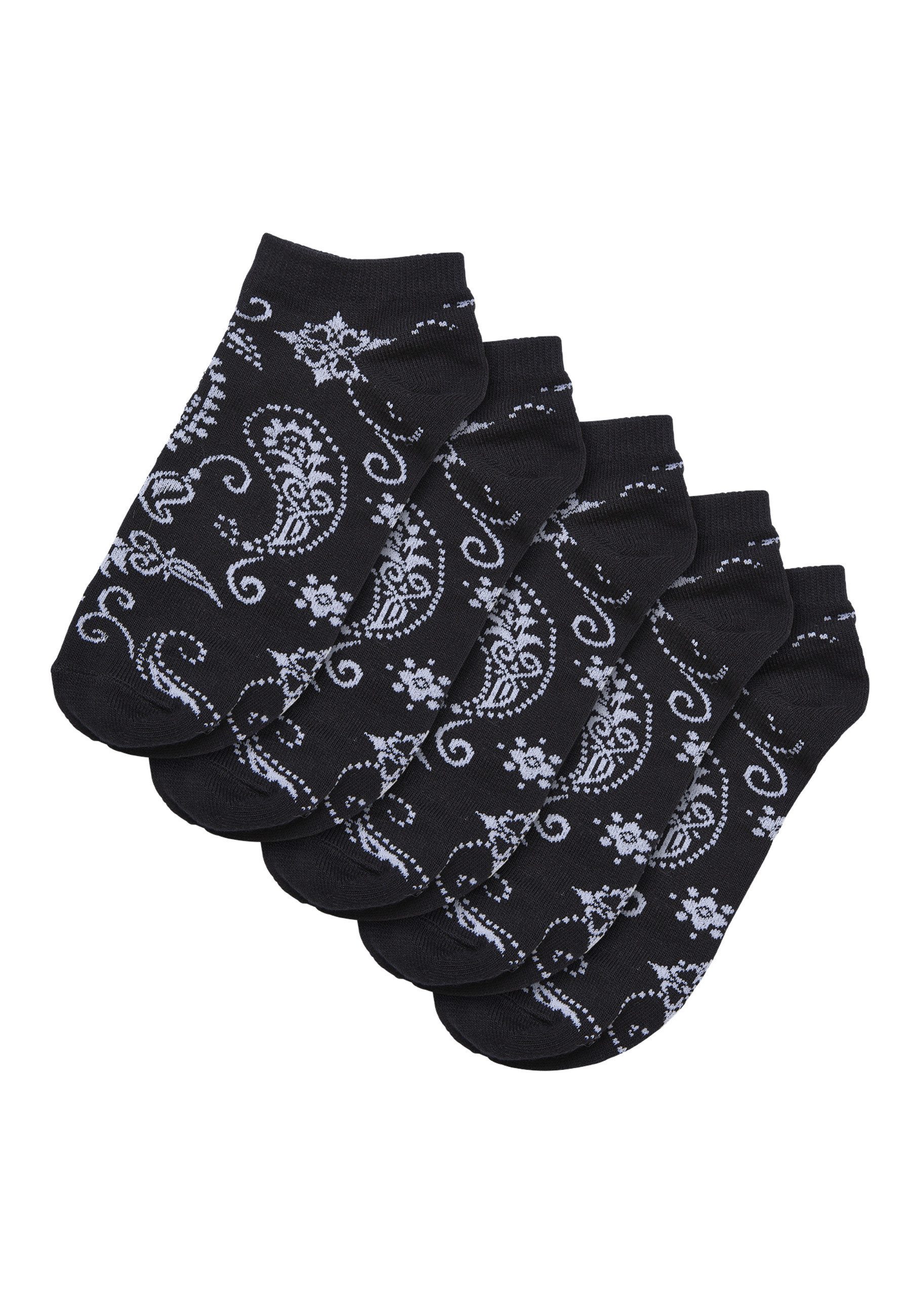 Basicsocken Urban Classics Unisex Bandana Pattern No Show Socks 5-Pack
