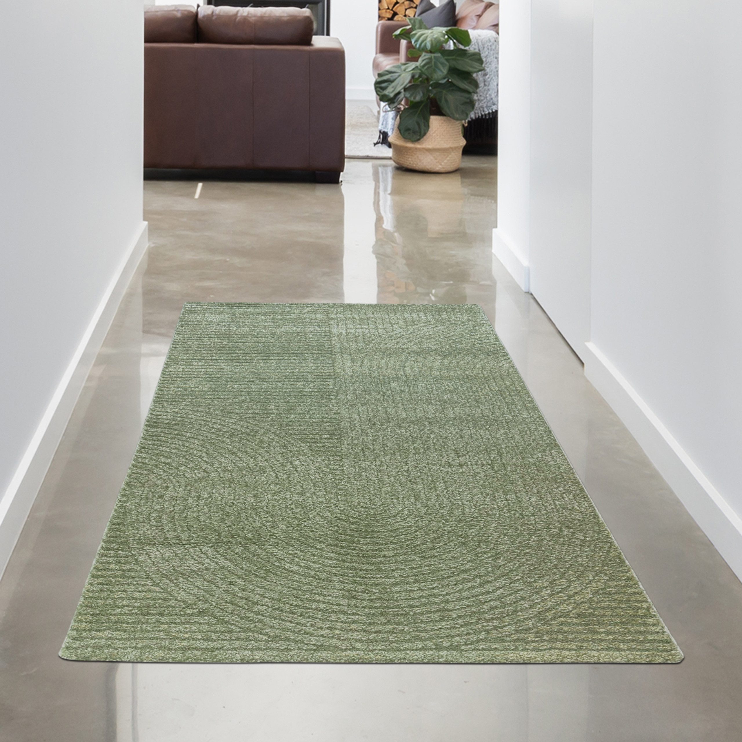 Carpetia Teppich Teppich Wohnzimmer Höheneffekt im Bogenmuster in grün, rec günstig online kaufen