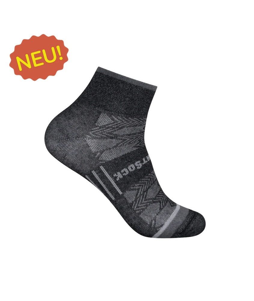 Wrightsock Sportsocken Quarter Coolmesh II (dünn, atmungsaktiv, bequem) schwarz/pearlgrau