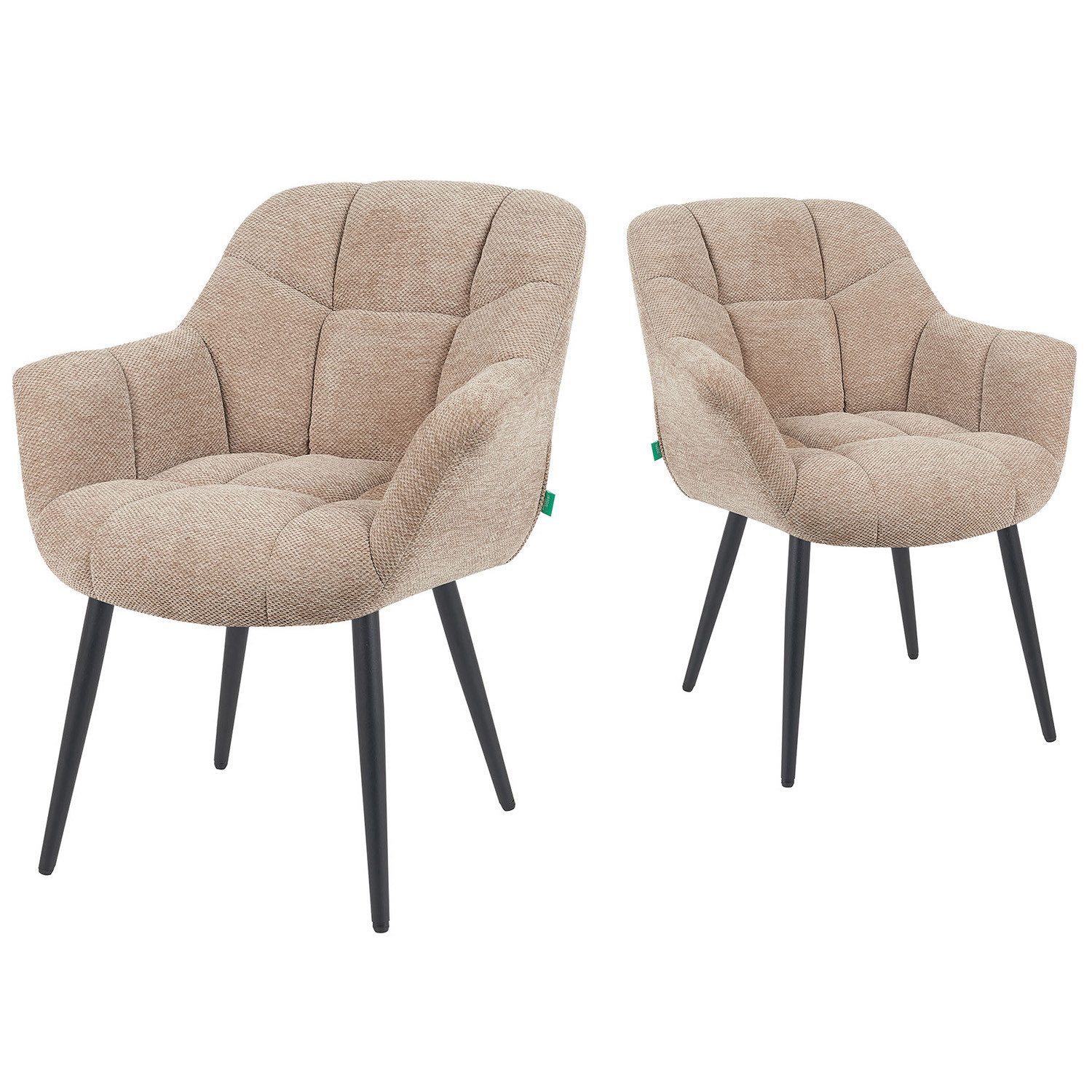 DUBI Möbel Polsterstuhl Mika-Mila 2er-Set, pulverbeschichtet, 360° drehbar günstig online kaufen