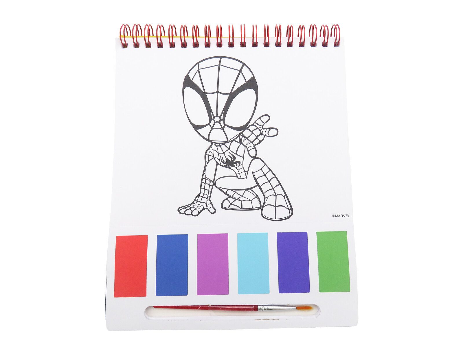 MARVEL Malblock Spidey Malblock mit Wasserfarben 20 Blatt Zeichenblock mit Pinsel