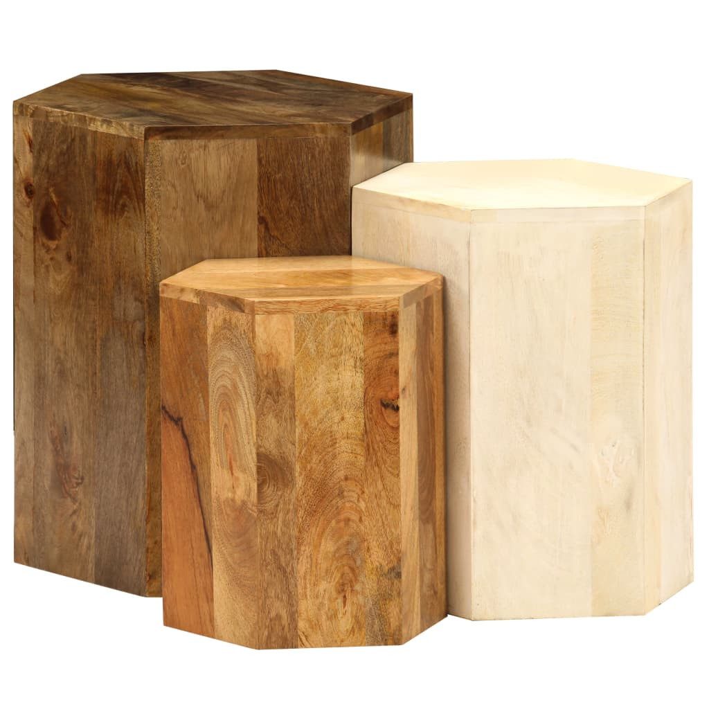 vidaXL Couchtisch 3-tlg. Couchtisch-Set Massivholz günstig online kaufen