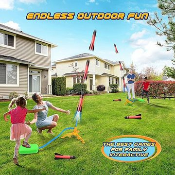 Fivejoy Spielzeug-Flugrakete Rakete Luftdruck, Outdoor Spielzeug Geschenke für Jungen Mädchen, (1-tlg)