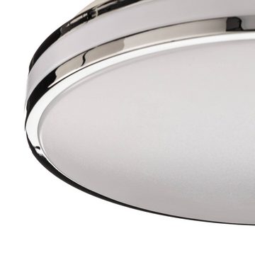 Arcchio Deckenleuchten Sinovu, LED-Leuchtmittel fest verbaut, warmweiß, Modern, Acryl, Metall, weiß, chrom, 1 flammig, inkl. Leuchtmittel, Bad