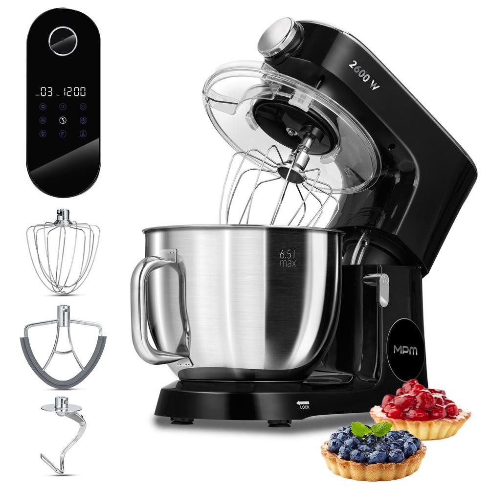 MPM Stabmixer MPM MRK-22 Küchenmaschine mit Heizfunktion 2600 W, 6,5-l-Schüssel, Heizfunktion bis 45 °C, 11 Stufen, LED-Display