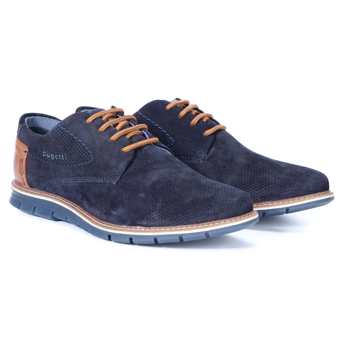 bugatti M Lace-up Leather blue Schnürschuh