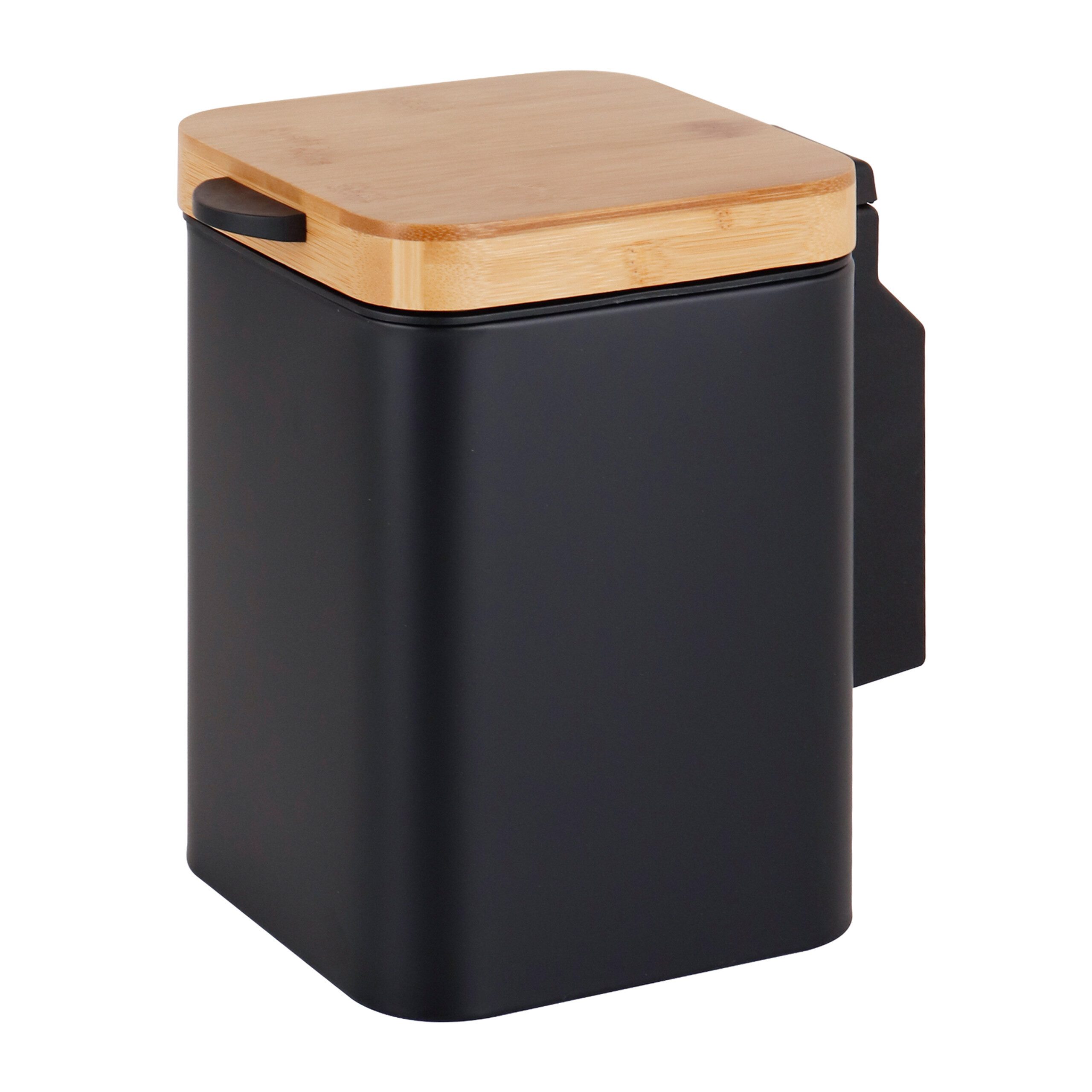 relaxdays Kosmetikeimer Wandmontage 3 Liter, schwarz