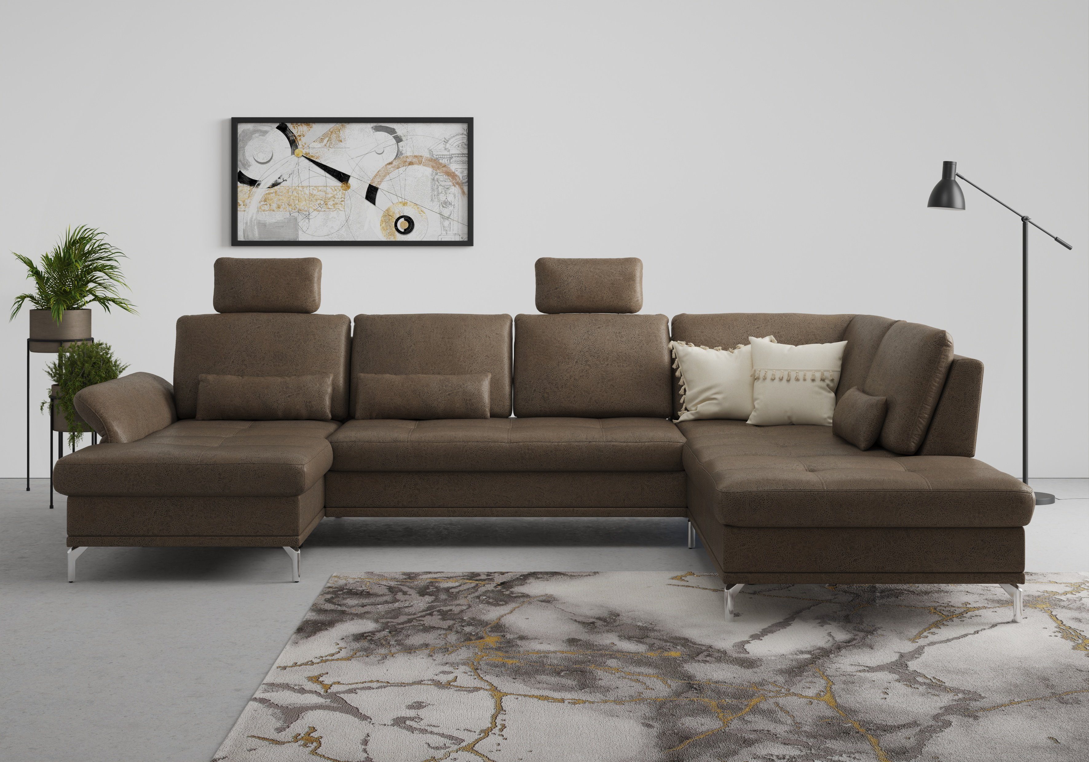 INOSIGN Wohnlandschaft "Palm Beach U-Form" Federkern, mit Sitztiefenverstel günstig online kaufen