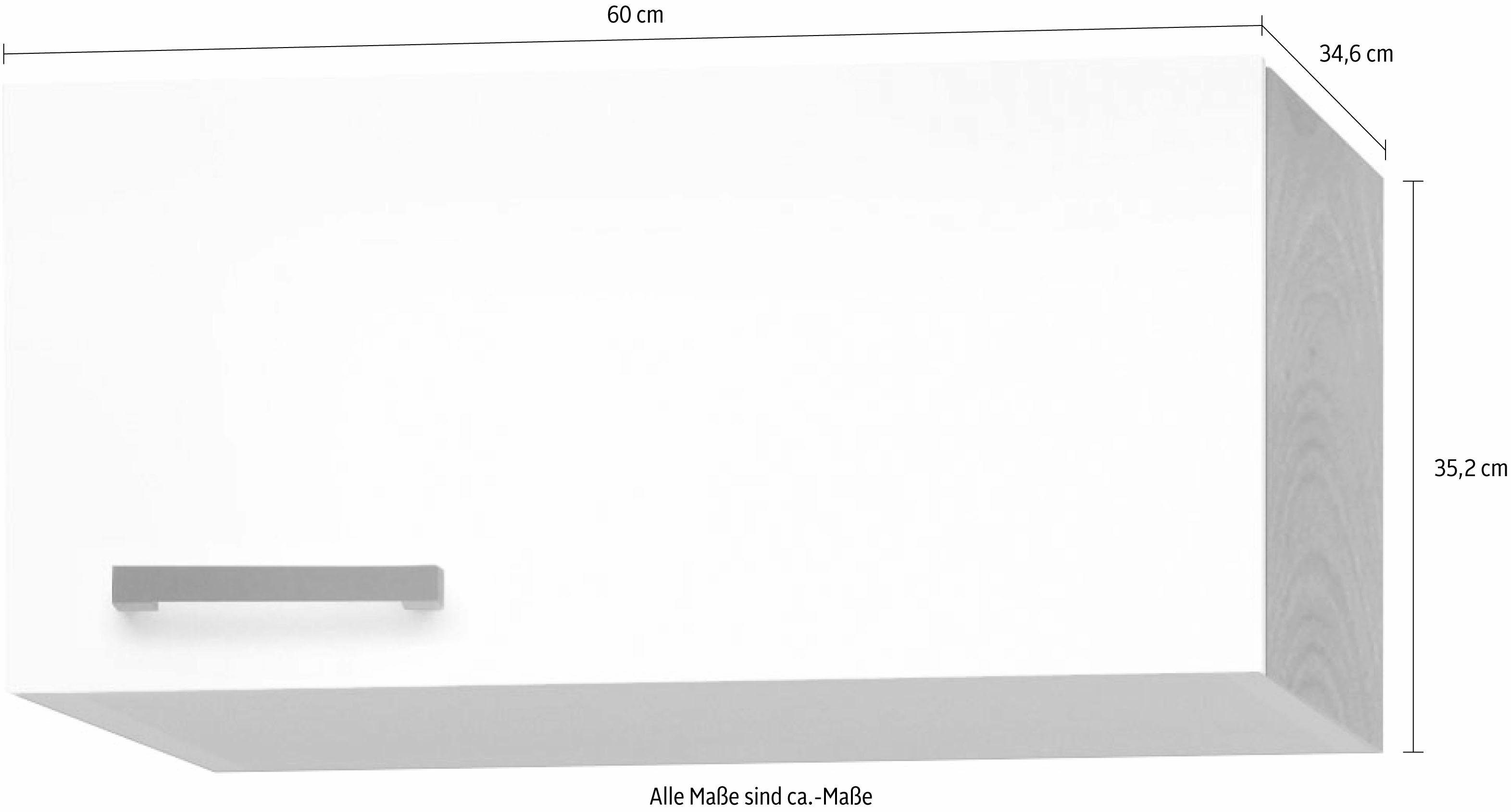 Odense weiß/weiß 60 OPTIFIT mit 35 cm Tür 1 cm Kurzhängeschrank | hoch, weiß breit,