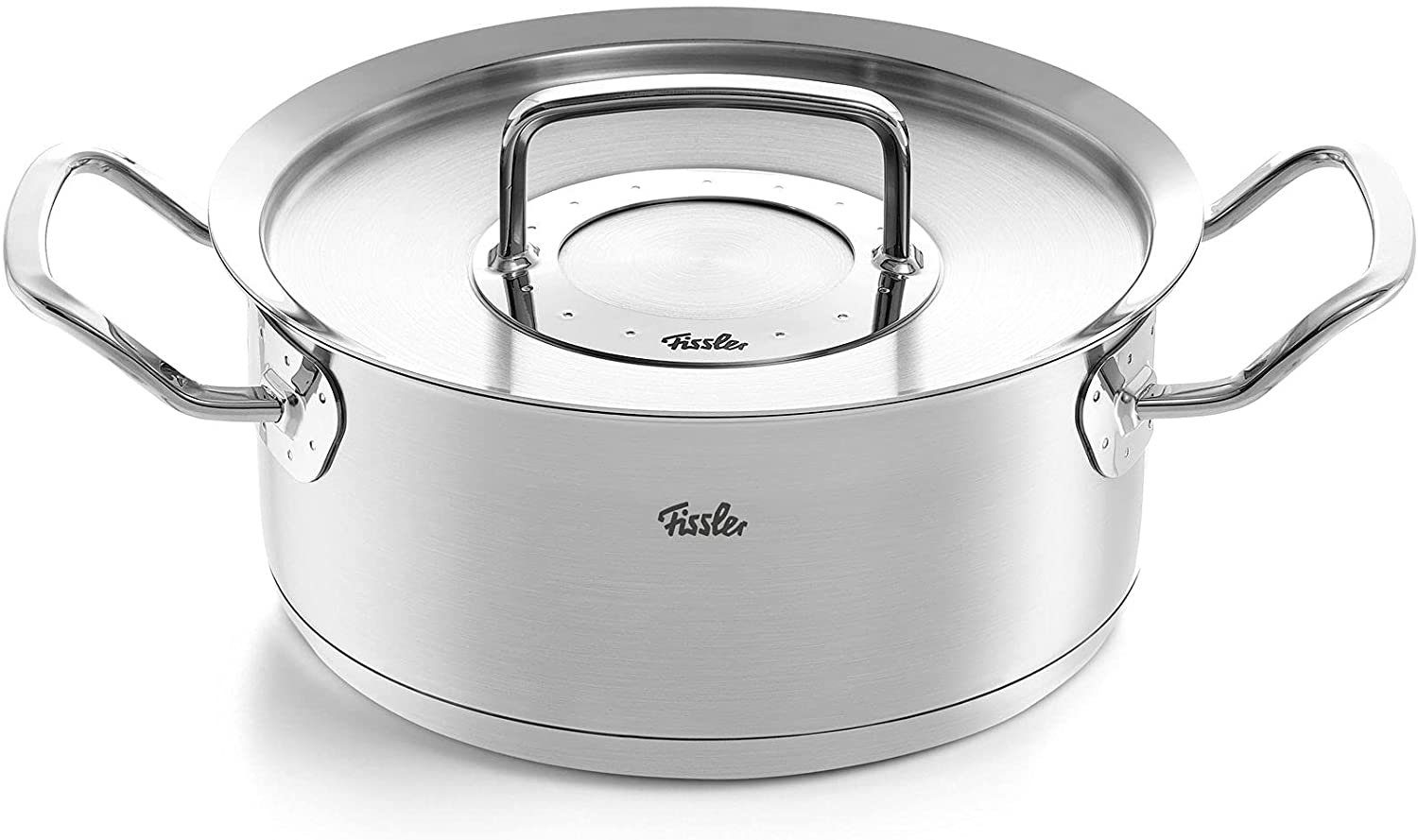 Fissler Bratentopf ORIGINAL-PROFI COLLECTION® Bratentopf, Edelstahl 18/10 (2-tlg), mit breitem Schüttrand, Kaltmetallgriffen. Made in Germany – Bild 2 von 5