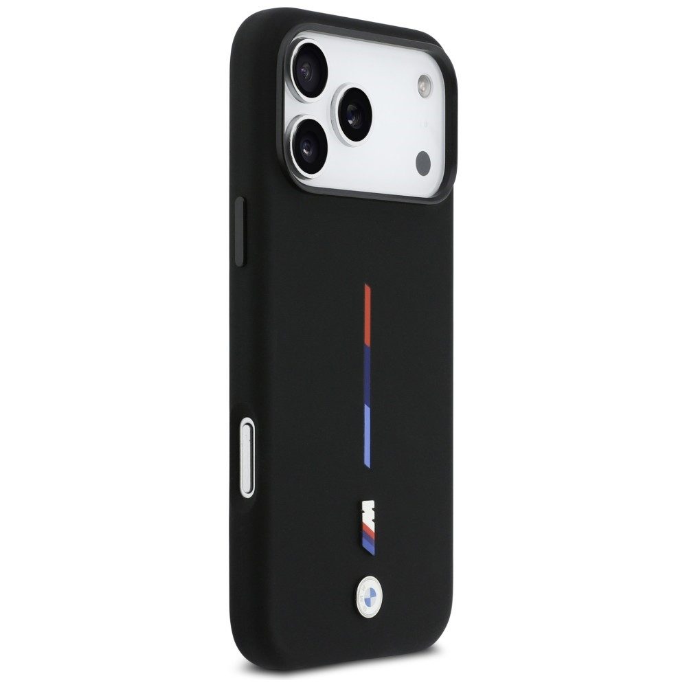 BMW Handyhülle Case iPhone 17 Pro Max MagSafe Silikon schwarz Tricolor Logo Metall 6,9 Zoll, Kantenschutz – Bild 4 von 5