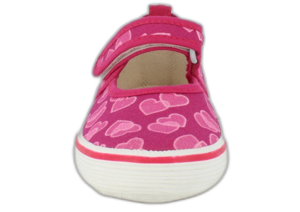 Beck Leichter Leinenschuh Herz Hausschuh (kräftige Farben sorgen für gute Laune, Mädchen-Traum) Obermaterial + Futter aus 100% Baumwolle