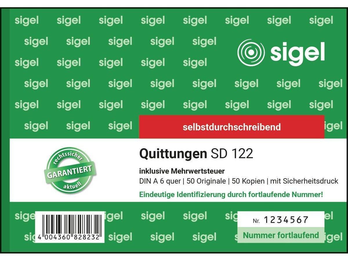 Sigel Notizblock Quittungsblock A6 quer selbstdurchschreibend 50 Sätze