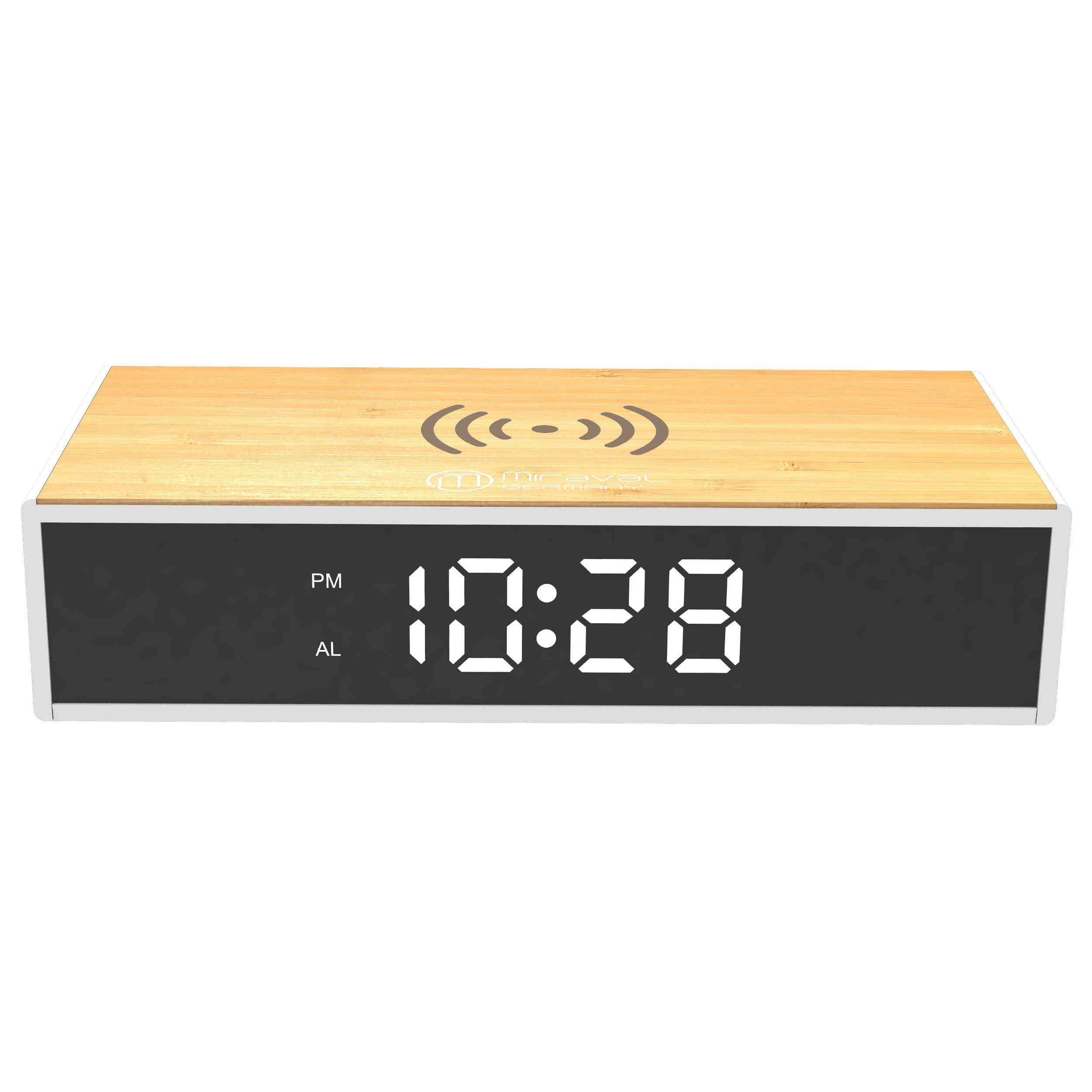 Miraval Quarzwecker Miraval Wecker mit 15W Ladefunktion 15W Ladestation, 3 Helligkeitsstufen