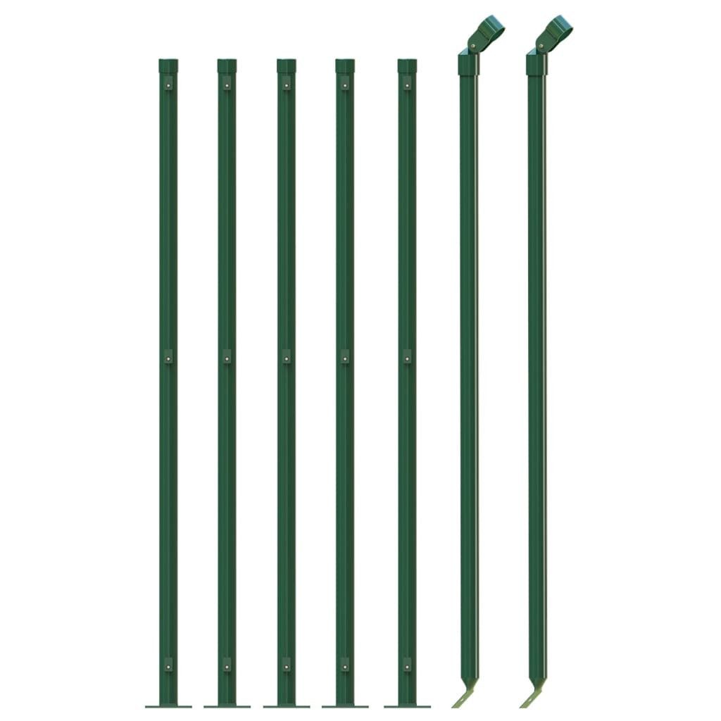 vidaXL Gartenzaun Maschendrahtzaun mit Bodenflansch Grün günstig online kaufen
