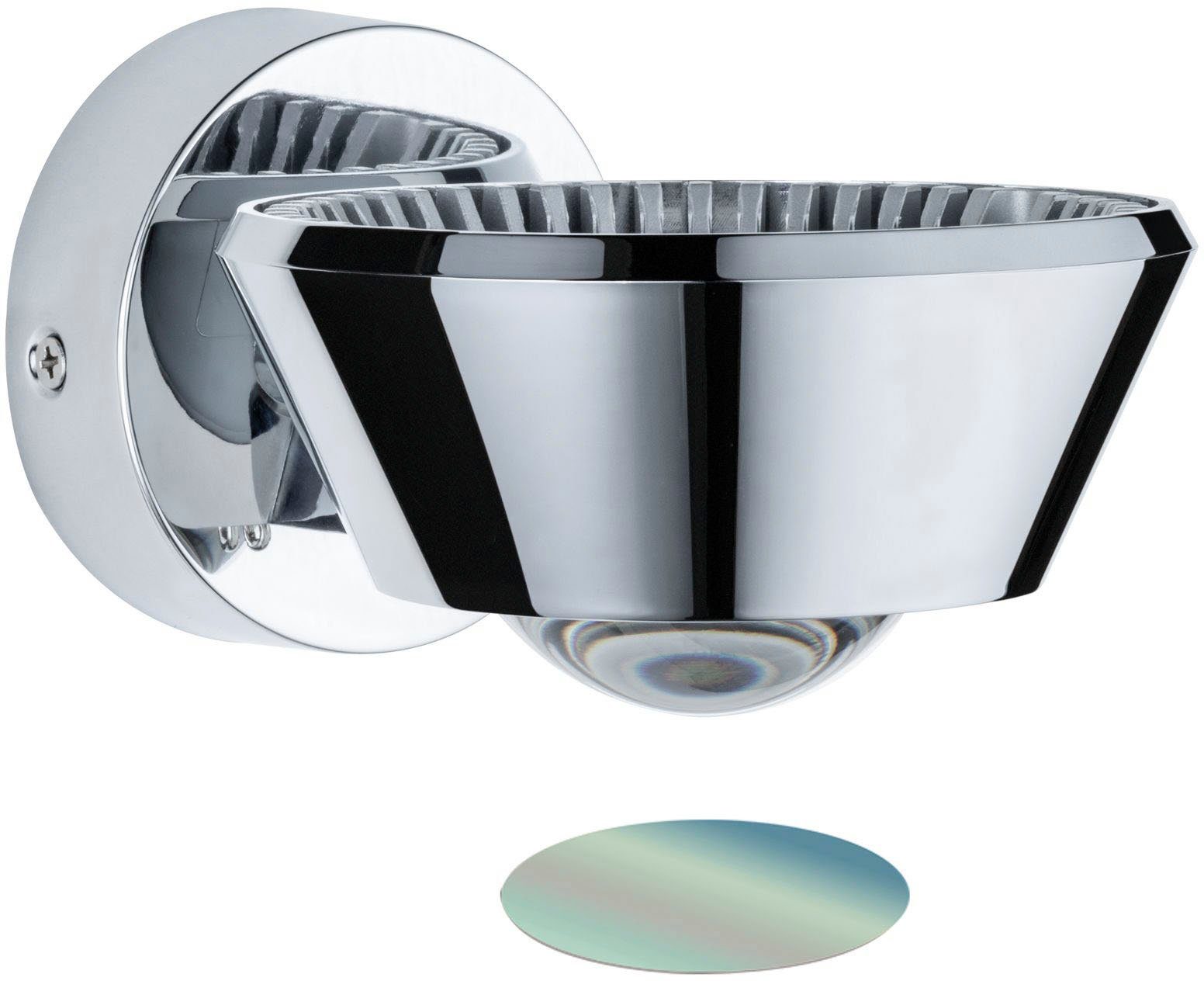 IP44 LED Chrom, Chrom Sabik Warmweiß, Wandleuchte Paulmann LED fest 1x4W IP44 / 9 Sabik integriert, / 1x4W 9