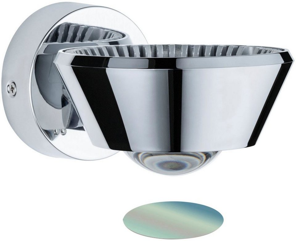 Paulmann LED Wandleuchte Sabik IP44 9 / 1x4W Chrom, LED fest integriert,  Warmweiß, Sabik IP44 9 / 1x4W Chrom