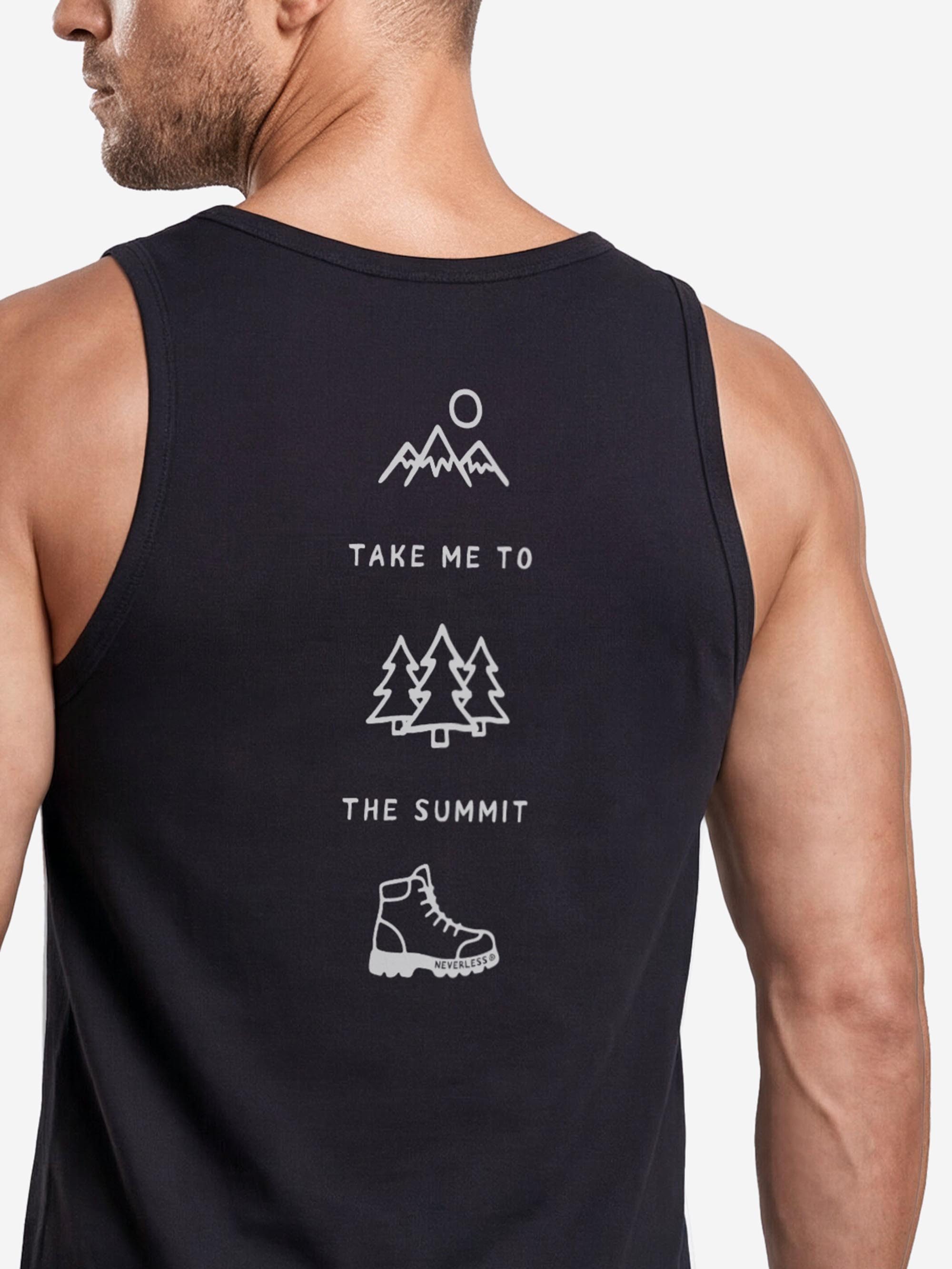 Neverless Tanktop Tanktop Herren mit Grafik-Print Rückendruck - the summit - mit Print