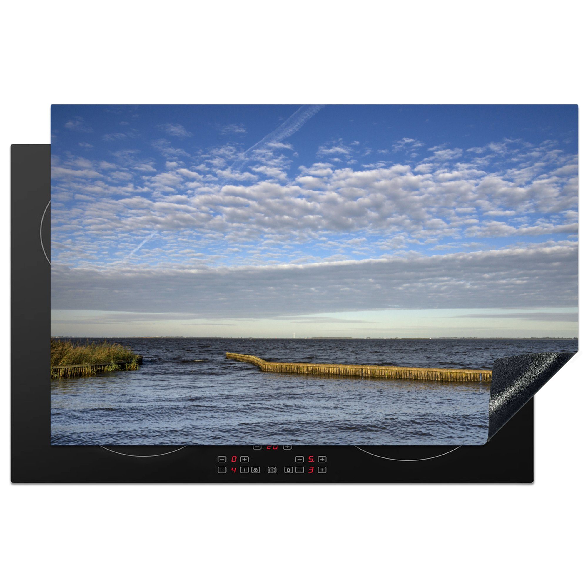 MuchoWow Herdblende-/Abdeckplatte Friesland - Luft - See, Vinyl, (1 tlg), 81x52 cm, Induktionskochfeld Schutz für die küche, Ceranfeldabdeckung