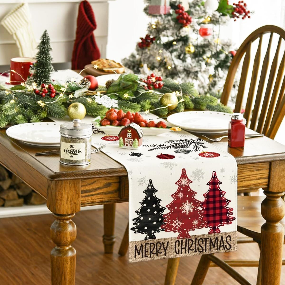 FOUORTUNATE-BEE Tischläufer Weihnachtsdeko Innen Tischläufer Weihnachten günstig online kaufen