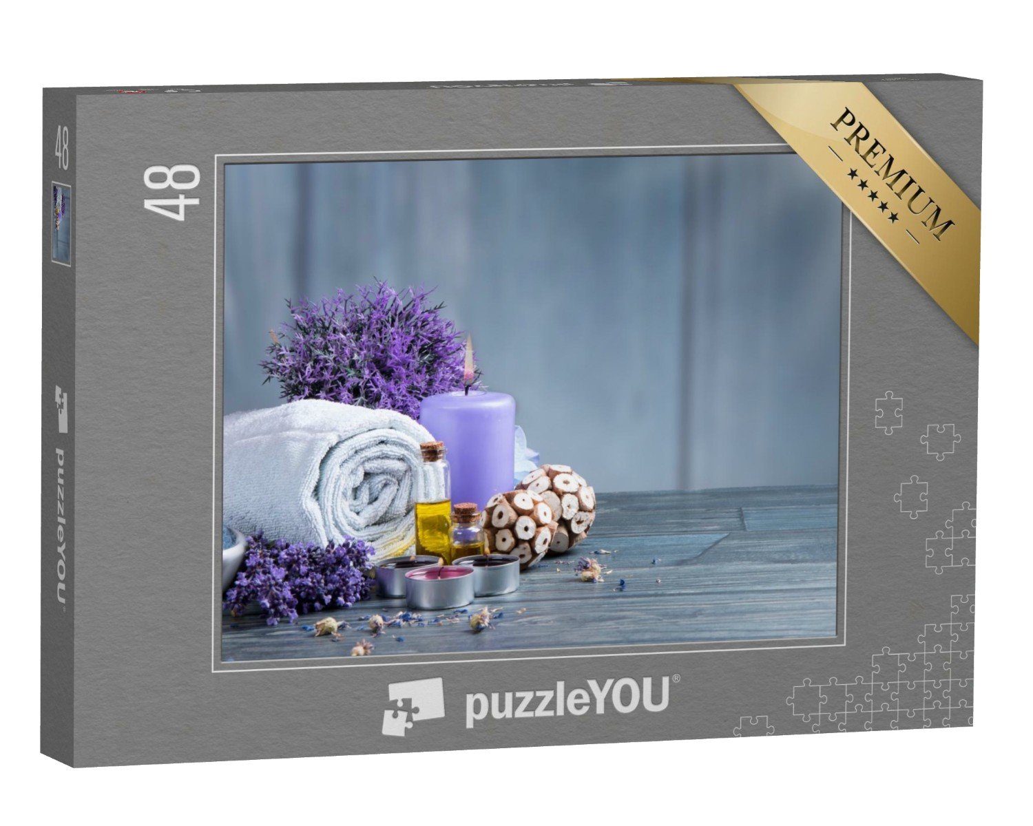 puzzleYOU Puzzle Spa-Massage mit Öl und Lavendel, 48 Puzzleteile, puzzleYOU-Kollektionen Menschen, Entspannung