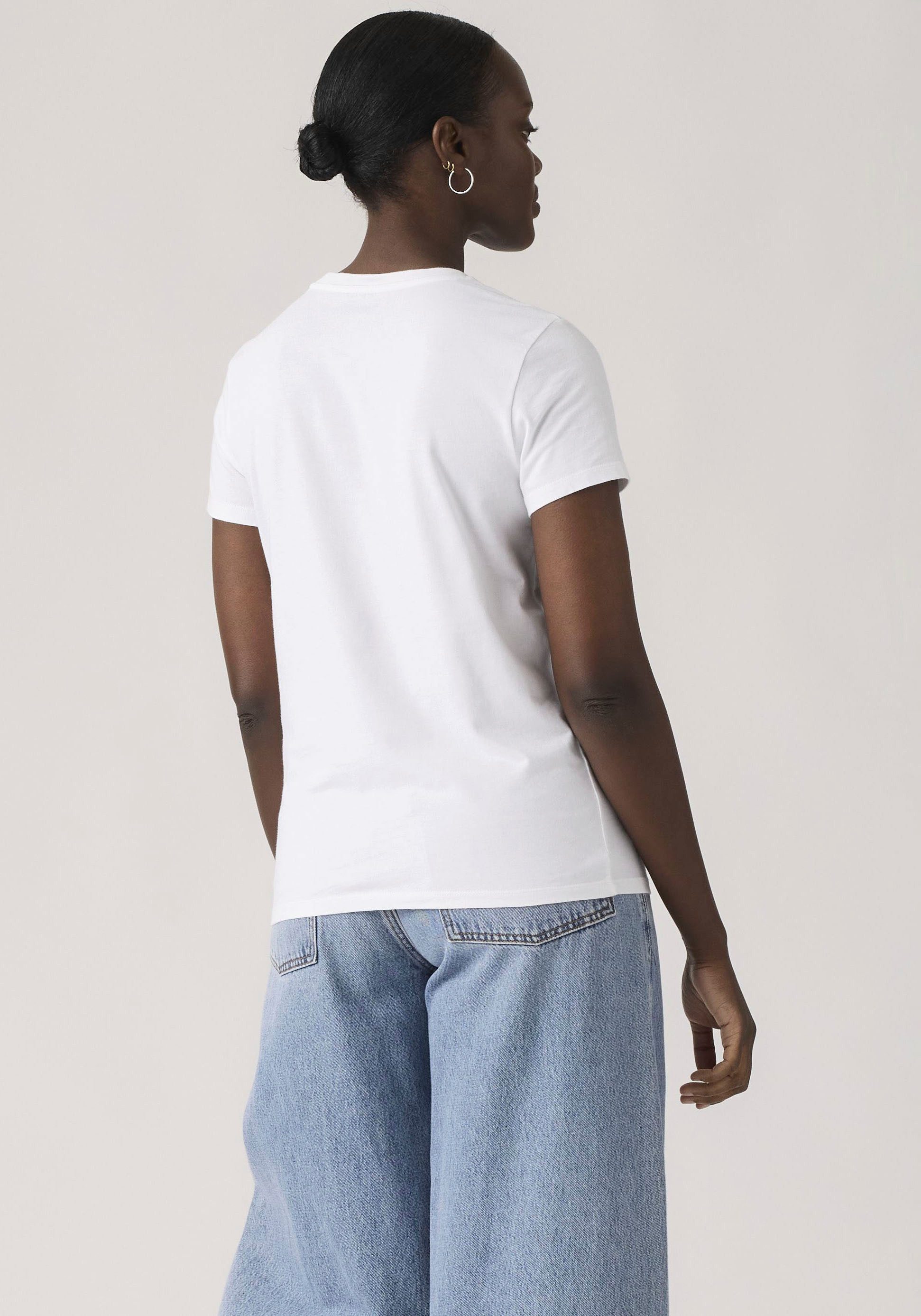 Levi's® Rundhalsshirt THE PERFECT TEE mit Logo im Metallic-Holo Print