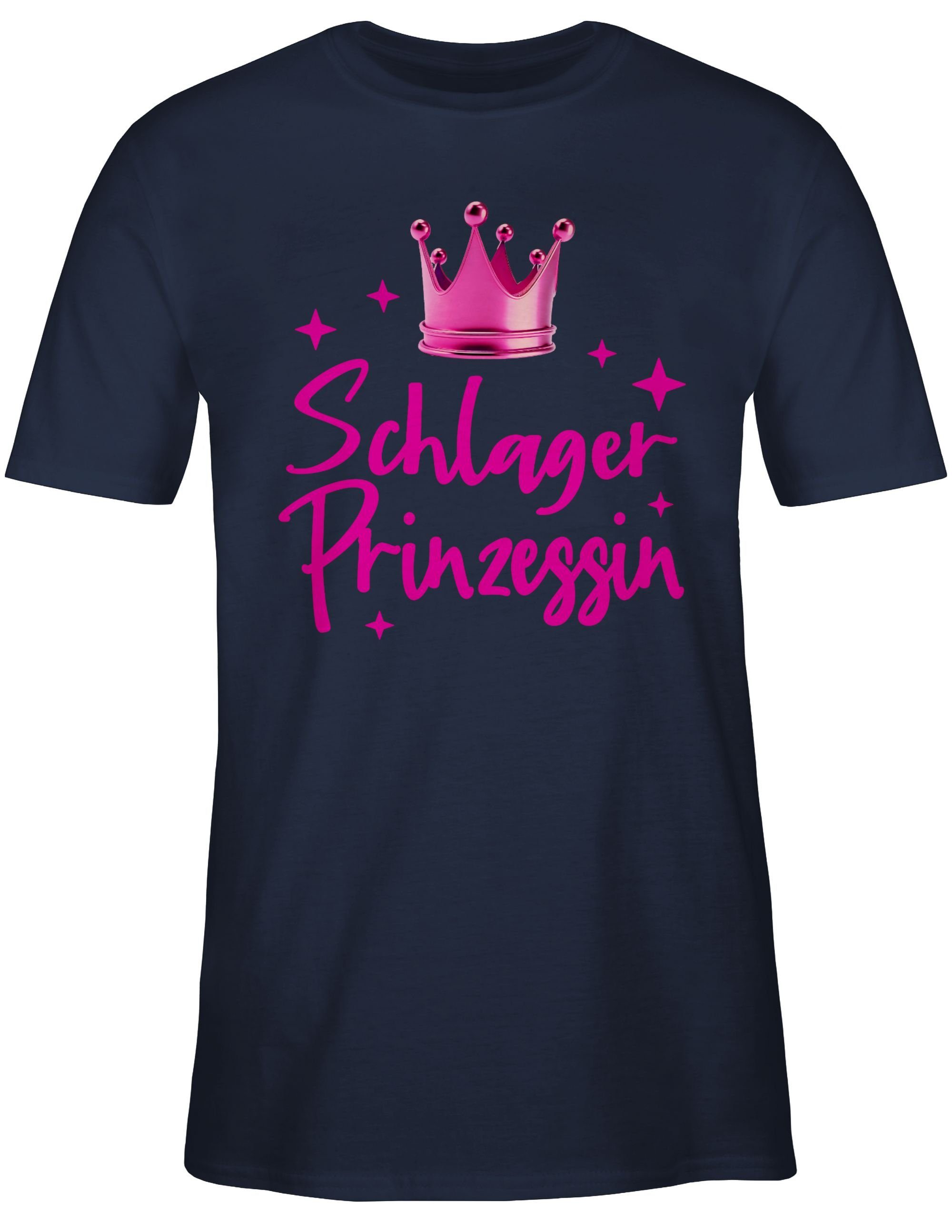 - Blau Konzert Schlager Shirtracer Party Volksmusik Schlager Prinzessin Outfit Schlagerparty Navy T-Shirt 03