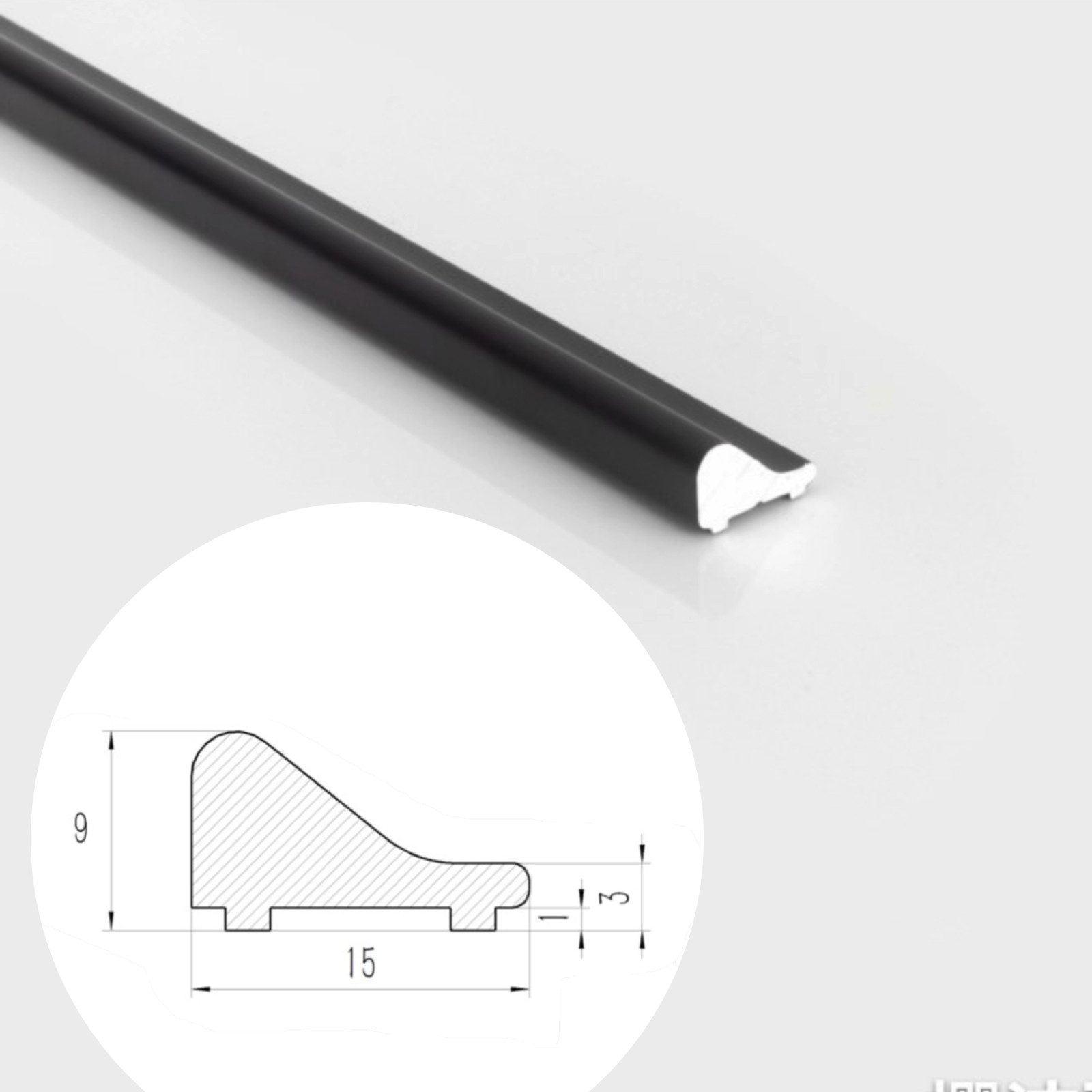 WITEN&NOCK Duschdichtung 100/120cm Aluminium Schwallleiste Schwallprofil Schwallschutzleiste, L: 100 cm, (1-St), Schwallschutz als Wasserabweiser für Duschkabinen, Dusche