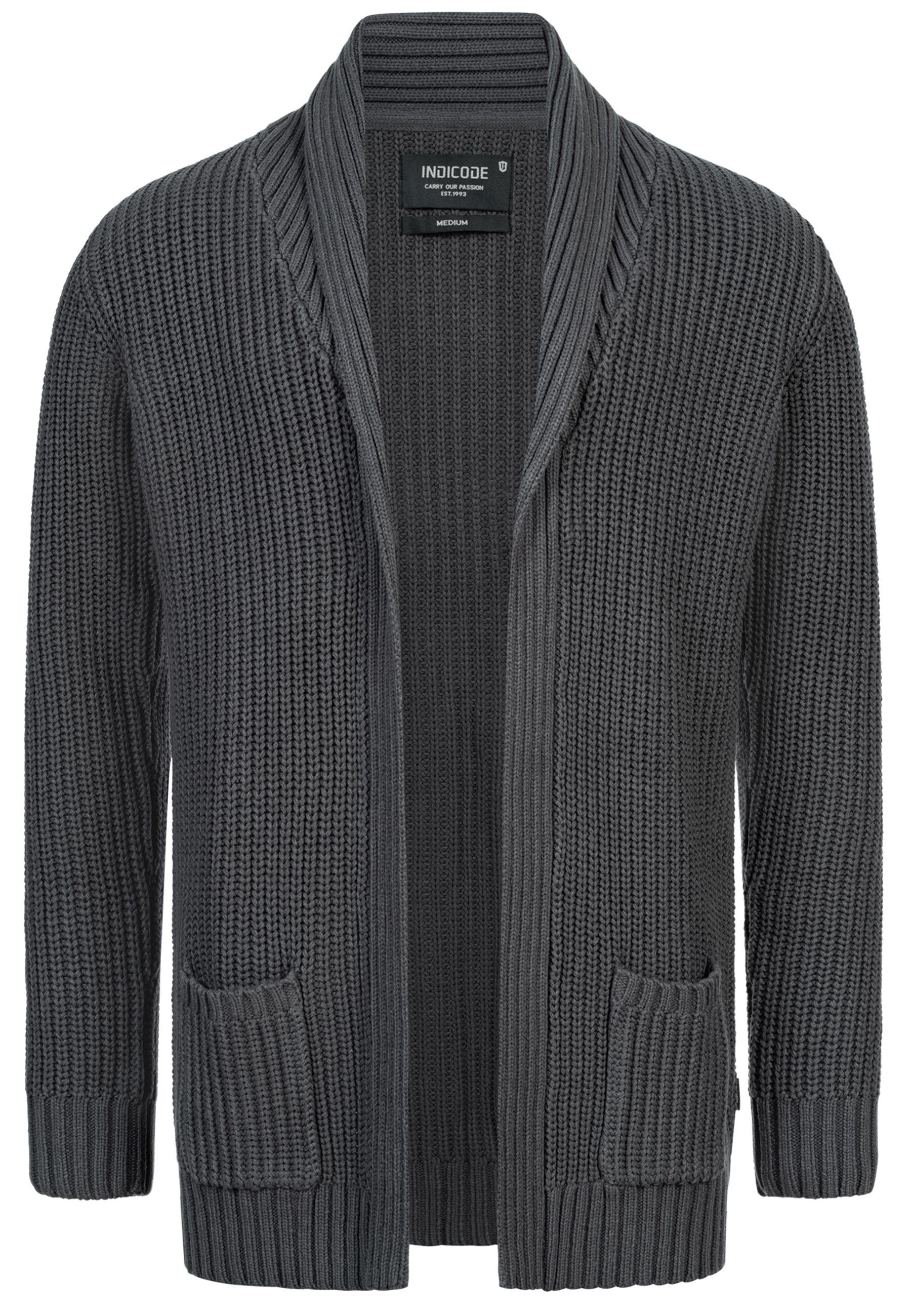 Indicode Strickjacke Anaheim mit 2 aufgesetzten günstig online kaufen