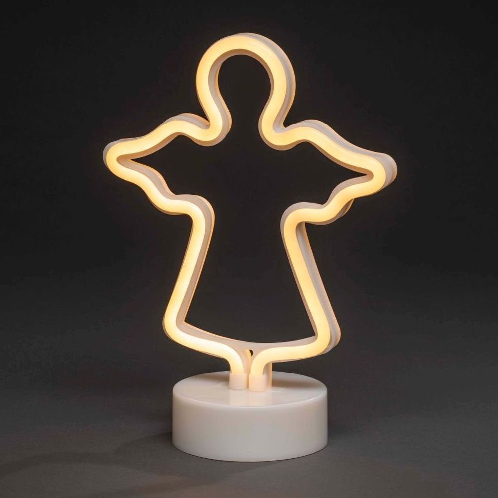 warm 26,5 cm, LED Timer, mit Dioden, 6h Engel, 90 weiße Weihnachtsdeko Schlauchsilhouette click-licht, LED Kunstbaum Höhe