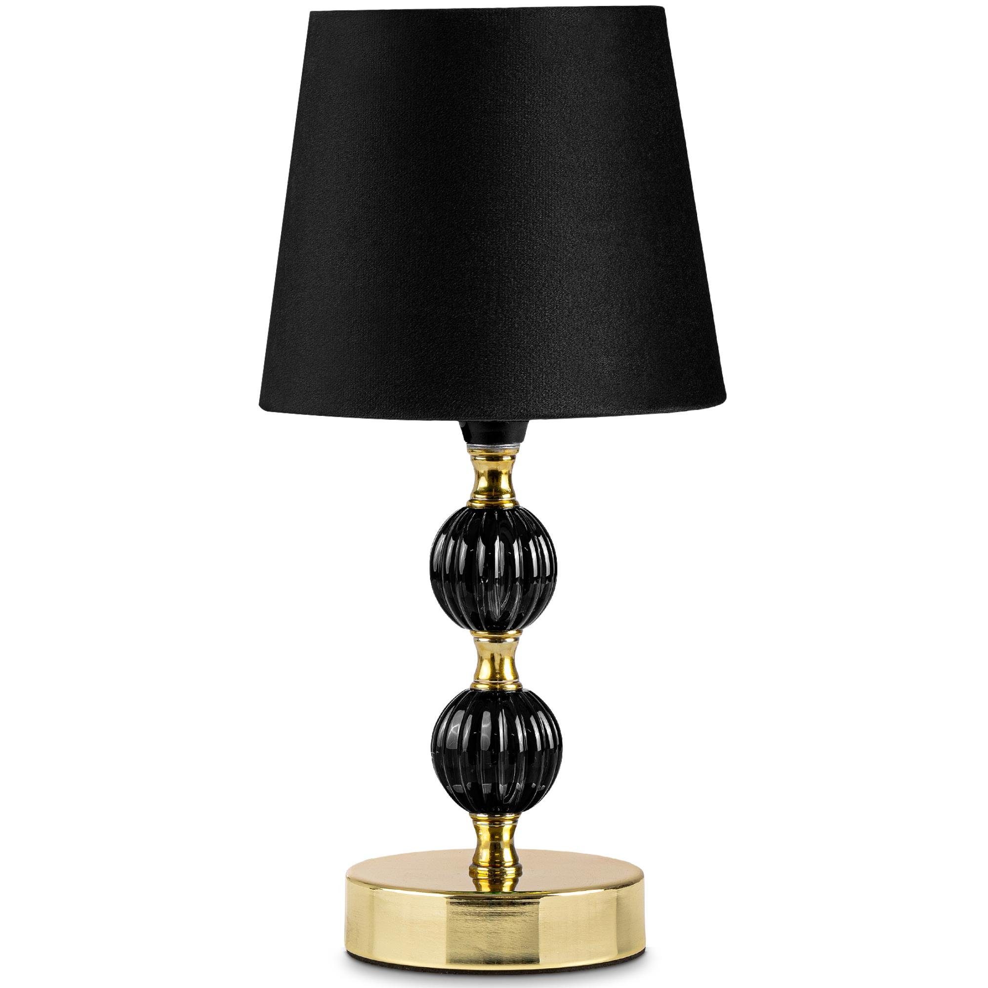 Konsimo Tischleuchte elegante VULGA ohne Tischlampe Lampe Tischleuchte, schwarz/gold Leuchtmittel