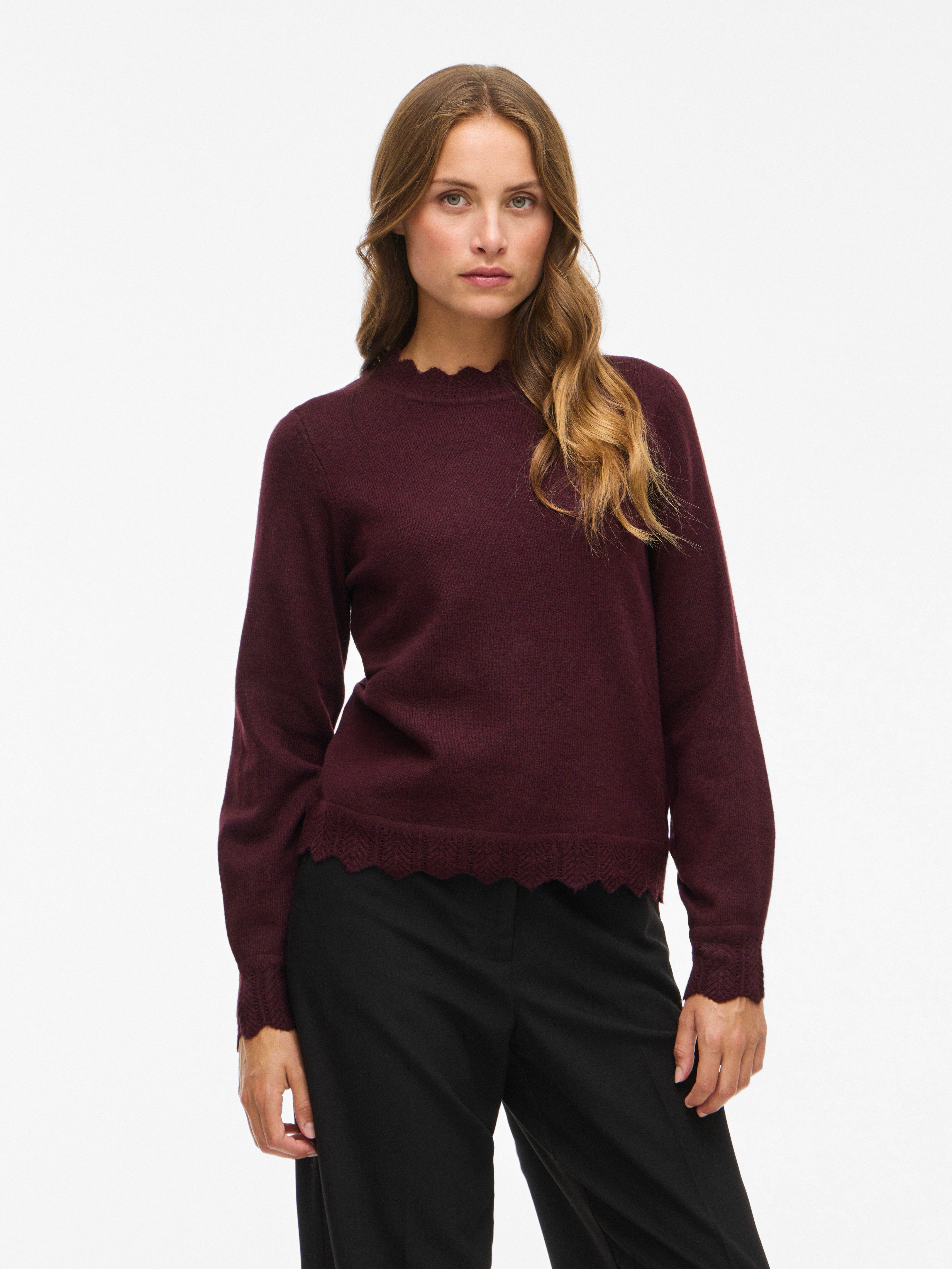 Vila Strickpullover VINIKOLINA O-NECK L/S KNIT TOP - NOOS günstig online kaufen