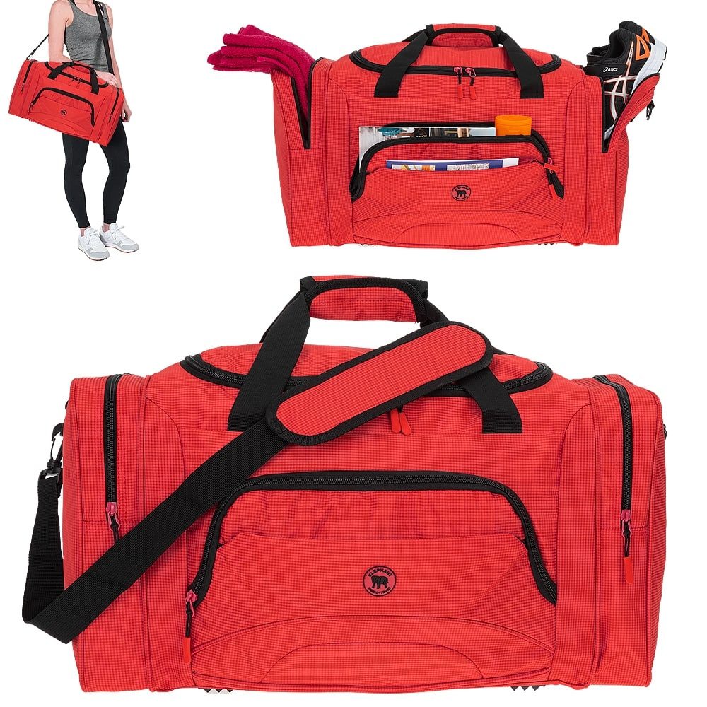 ELEPHANT Sporttasche Reisetasche Freizeittasche Damen Herren groß 55 cm Large, Color Sport Tasche Reise Sauna Fitness Gym + Flasche