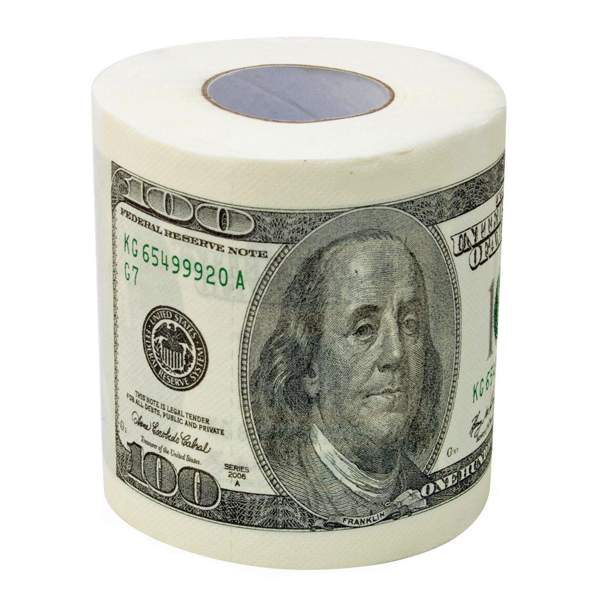 Goods+Gadgets Papierdekoration GOODS+GADGETS Dollar Motiv Klopapier – $100 Dollar Papierrolle, Toilettenpapier USD Toilet Paper Scherzartikel