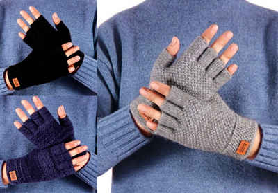 Lycille Strickhandschuhe elegante und weiche Handstulpen für Männer aus Acrylgarn Einheitsgröße (Set) atmungsaktiv, fingerlos, wärmend