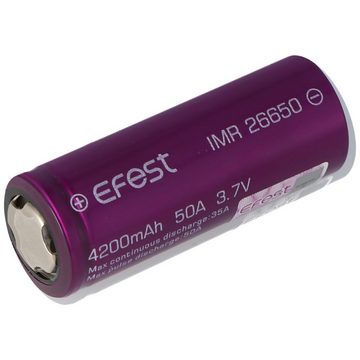 EFEST Efest Purple IMR26650 mit 4200mAh, 3,7V, Li-Ion-Akku (High Drain) Akku 4200 mAh (3,7 V)