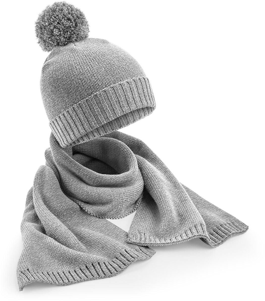 Beechfield® Schal Knitted Scarf and Beanie günstig online kaufen