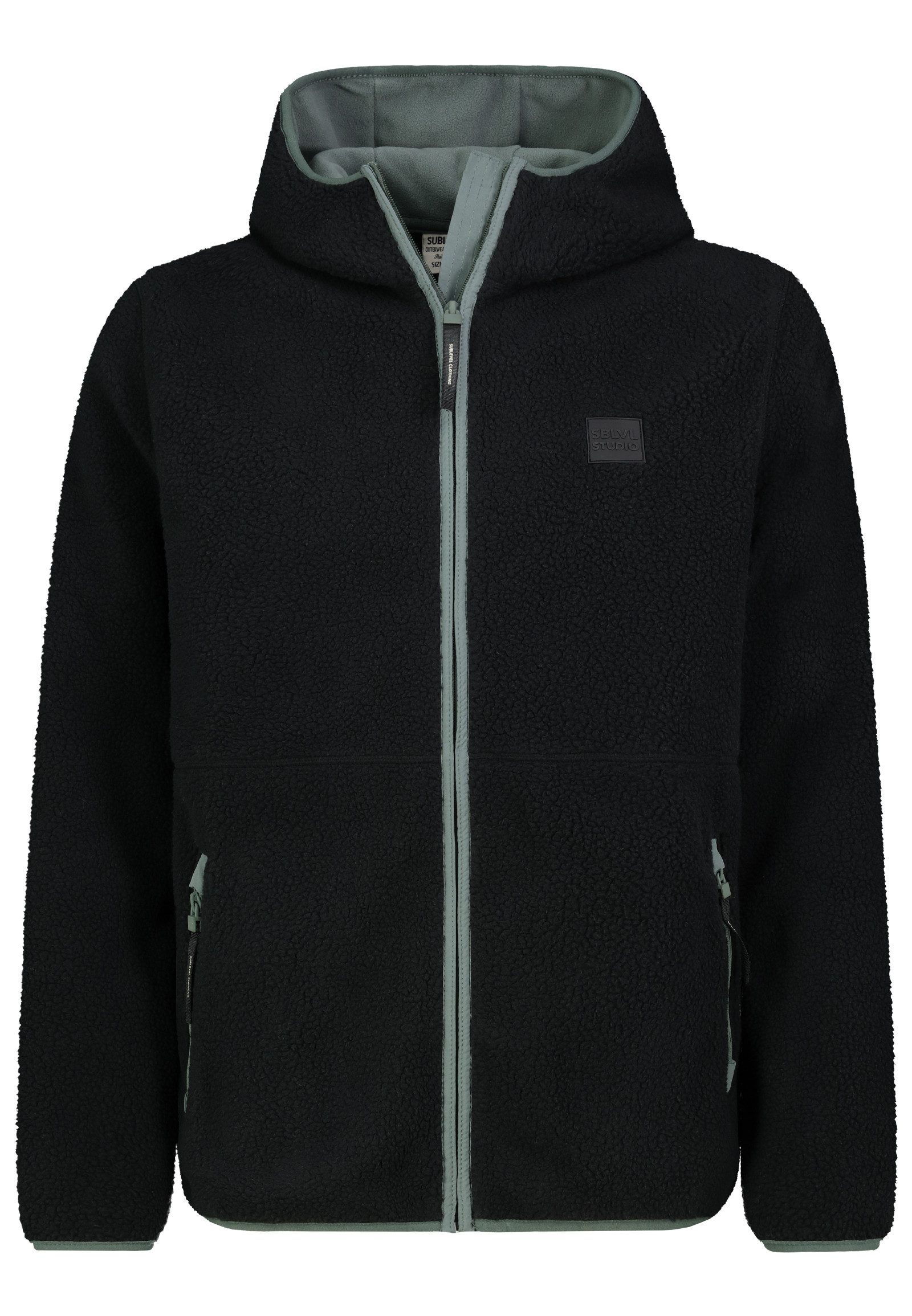 SUBLEVEL Fleecejacke Herren mit Teddyfleece Fleece Jacke Outdoor Freizeit