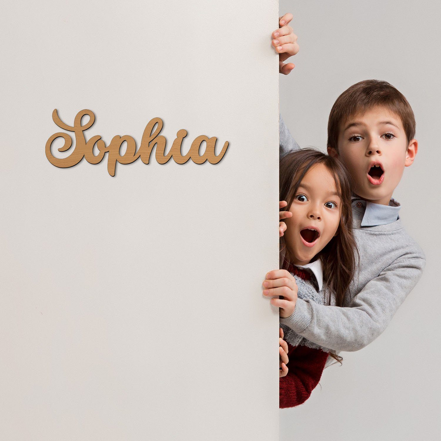 Namofactur LED Dekolicht Name Sophia Deko Licht Kinder & Erwachsene Wandlampe I MDF Holz, LED fest integriert, Warmweiß