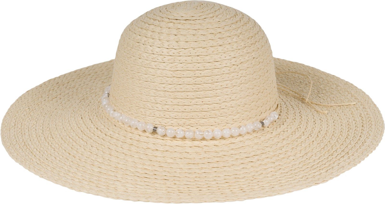 styleBREAKER Sonnenhut Papierstroh Sonnenhut Perlen Hutband günstig online kaufen