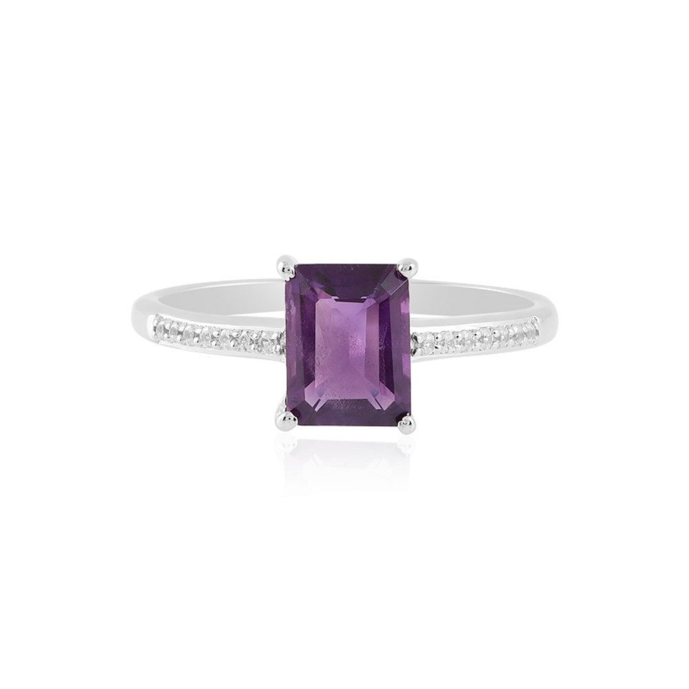 Cavill Silberring Cavill Sterlingsilber Ring 2,02 ct Amethyst Oktagon mit Zirkonen (1-tlg)
