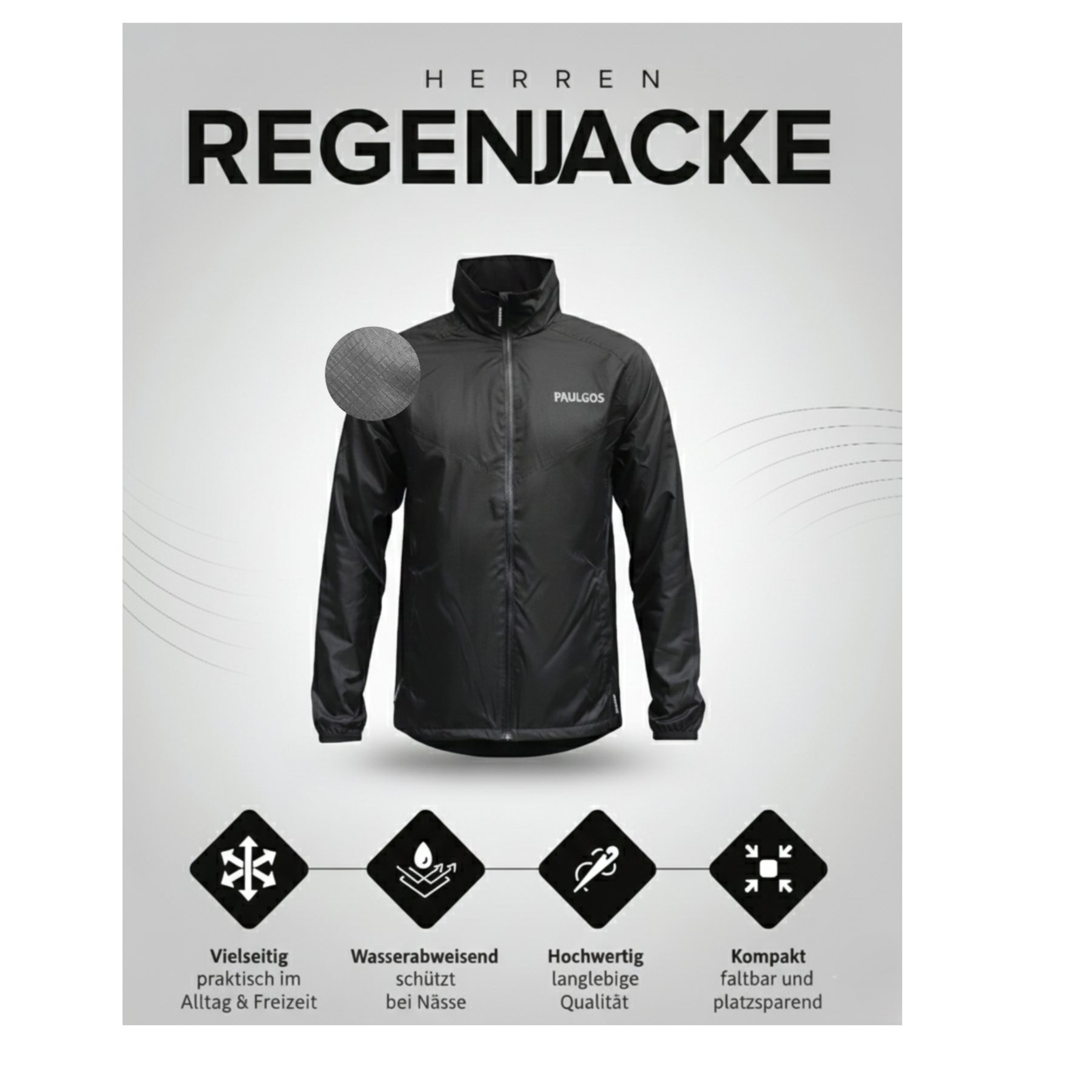 PAULGOS Regenjacke Herren Regenjacke Funktionsjacke