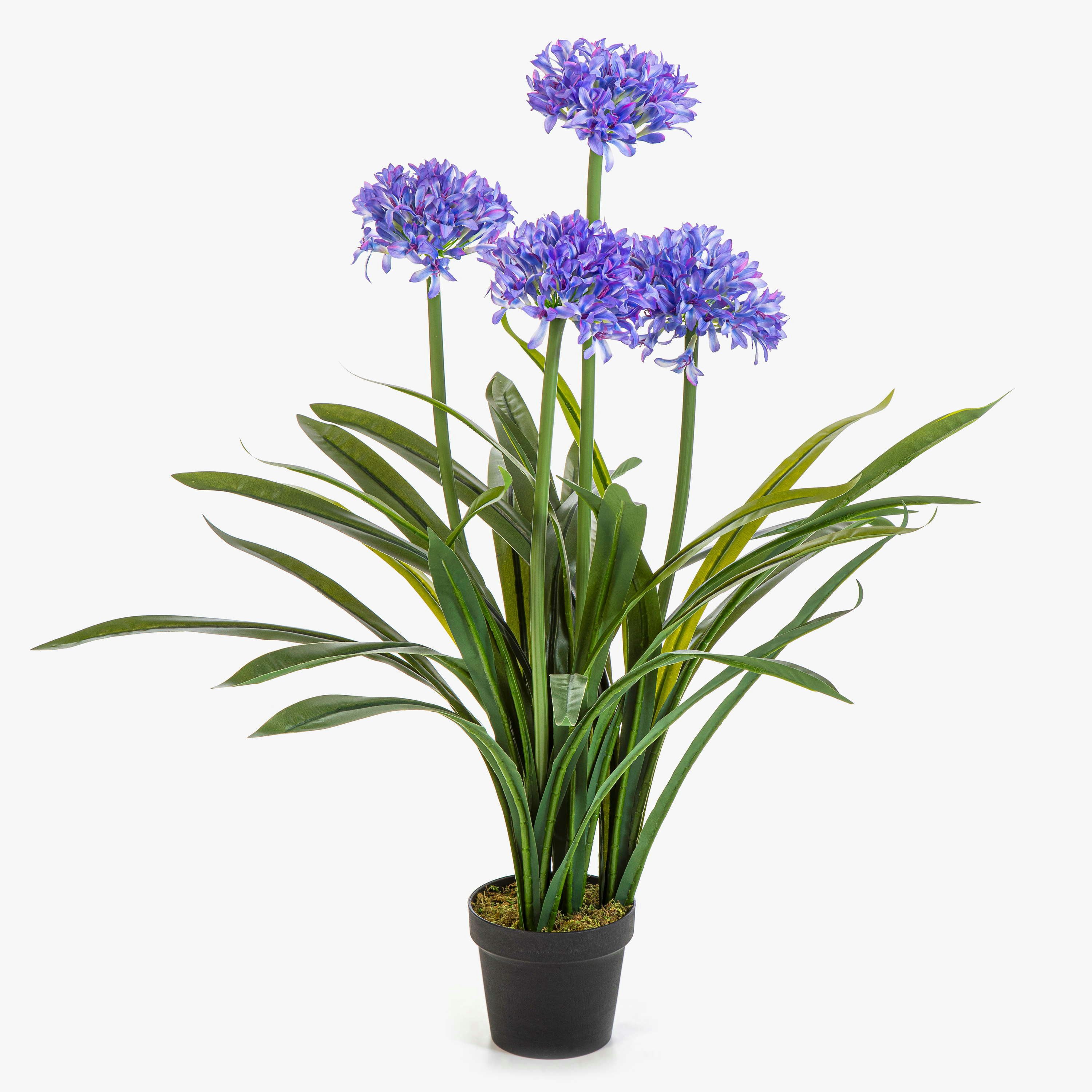 Kunstblume Kunstpflanze Agapanthus LESEDA im Dekotopf, blau, 105cm Agapanthus, artplants, Höhe 105.0 cm